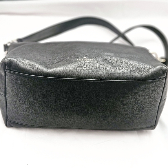 Kate Spade Black 100% Pebbled Leather Messenger 2 Way Shoulder Bag - Picture 9 of 16